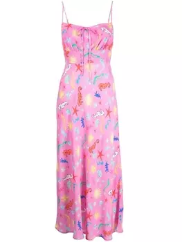 Платье макси Maeve с принтом Rixo, розовый