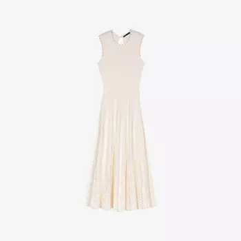 Платье макси Maje с ажурной вязкой, белый