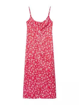 Платье макси MANGO Dress Florex, красный