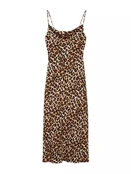 Платье макси MANGO Dress KENDAL, коричневый