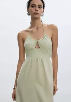 Платье макси Mango, светло-зеленый