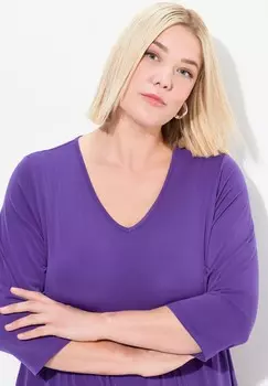 Платье макси MATTE EMPIRE CLASSIC A-LINE Ulla Popken, темно-фиолетовый