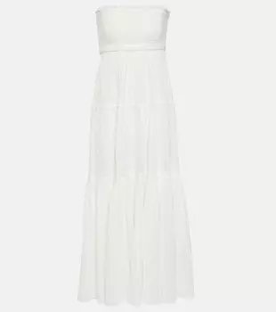 Платье макси Mckinney из хлопка VERONICA BEARD, белый
