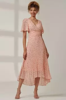 Платье макси Meagan с v образным вырезом из шифона Jolie Moi, розовый