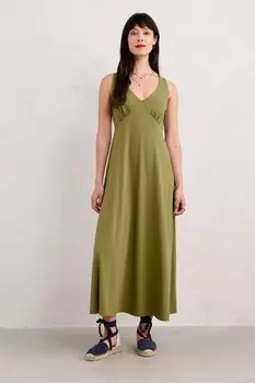 Платье макси Meliora с воротником-халтером Seasalt Cornwall, зеленый