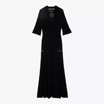 Платье макси memphis крючком из органического хлопка Zadig&Voltaire, цвет noir