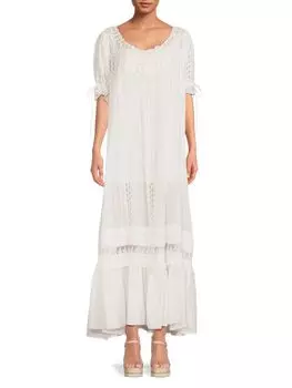 Платье макси Mirabelle с воланами Free People, цвет Snow White