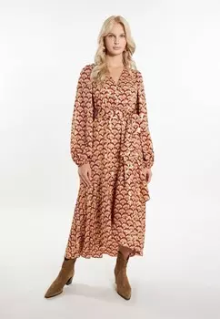 Платье макси MIT PRINT LOMASI IZIA, коричневый