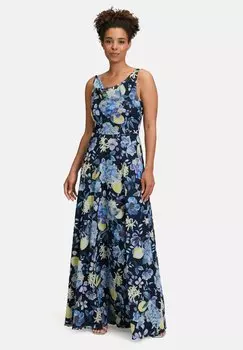Платье макси MIT WASSERFALLAUSSCHNITT Vera Mont, синий