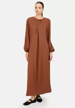 Платье макси MODEST - Jersey dress Modanisa, коричневый