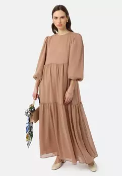 Платье макси MODEST Modanisa, светло-коричневый