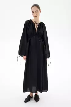 Платье макси Mom с кулиской H&M, черный