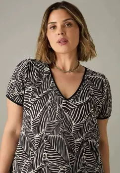 Платье макси MONO LEAF PLISSE Live Unlimited London, черный