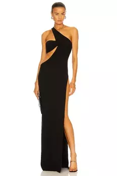 Платье макси Monot Cutout One Shoulder, черный
