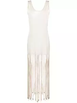 Платье макси Monsoon с бахромой Alanui, нейтральный