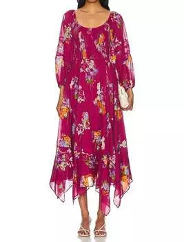 Платье макси Morning Glory сливового цвета Free People, цвет plum