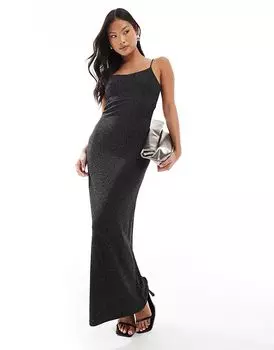 Платье макси на бретельках с черными блестками Vero Moda
