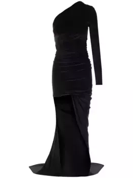 Платье макси на одно плечо BALENCIAGA, черный