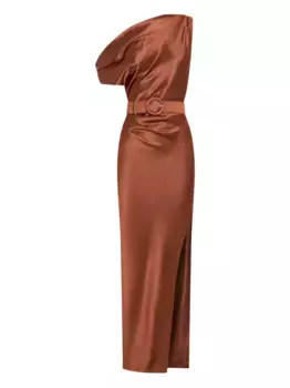 Платье макси на одно плечо Nicholas, оранжевый