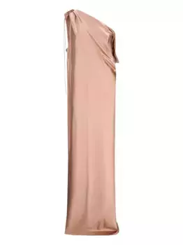 Платье макси на одно плечо с драпировкой MAX MARA, нейтральный