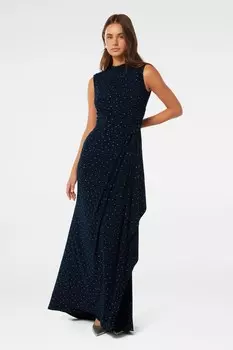Платье макси Naomi с термосваркой Forever New, синий