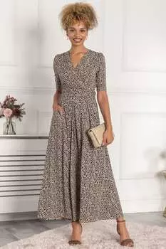 Платье-макси натурального цвета Кале с рукавом 1/2 Jolie Moi