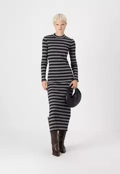 Платье макси NMELINOR MEDIUM NECK LONG DRESS Noisy May, темно-серый