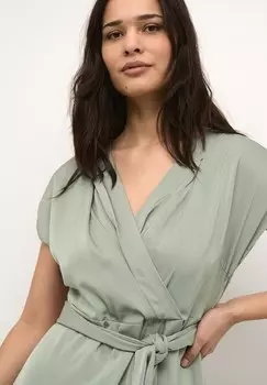 Платье макси NORETTA Cream, темно-зеленый