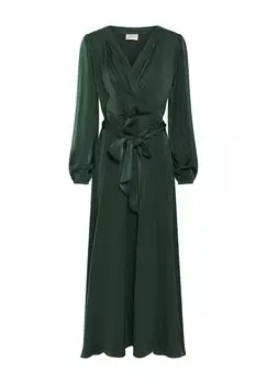 Платье макси NORETTA Cream, темно-зеленый