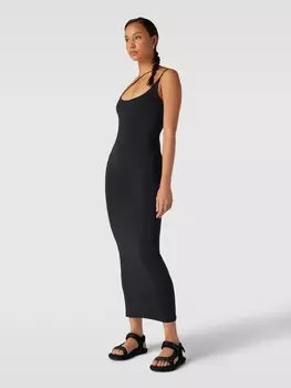 Платье макси облегающего кроя на тонких бретельках Review, черный