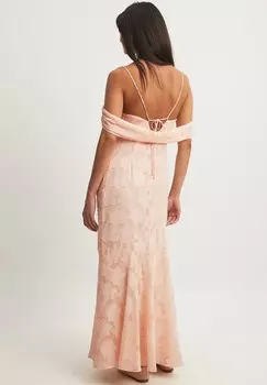 Платье макси OFF SHOULDER NA-KD, розовый