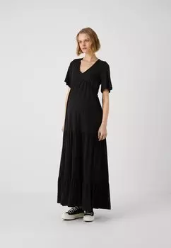 Платье макси Olmvia V Neck Layer Dress Only, черное