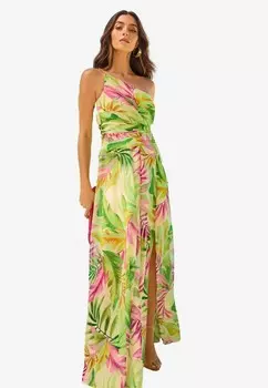 Платье макси ONE SHOULDER, REGULAR FIT Lipsy, зеленый