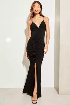 Платье макси отделанное цепочкой Lipsy, черный