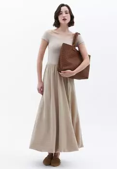 Платье макси OXXO, бежевый