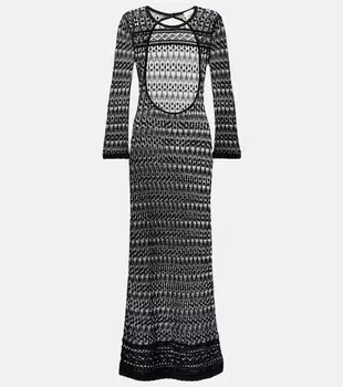 Платье макси Paloma из хлопка с добавлением кружева Isabel Marant, черный