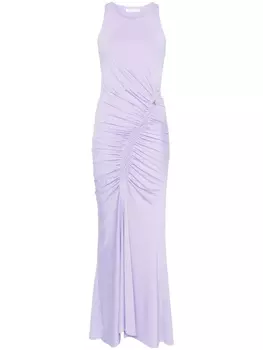Платье макси Patrizia Pepe с рюшами, фиолетовый
