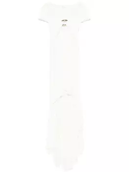 Платье макси Patrizia Pepe с вырезами, белый