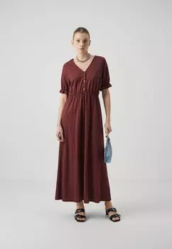 Платье макси Pckinda Long Dress Pieces, коричневый