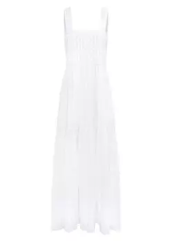 Платье макси Penelope из хлопкового поплина Bird & Knoll, белый