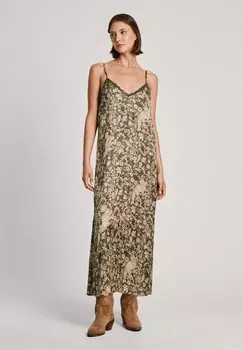 Платье макси PETALY Pepe Jeans, темно-зеленый