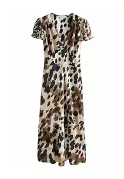 Платье макси PETITE FIT - FLUTTER SLEEVE V-NECK Next, бежевый