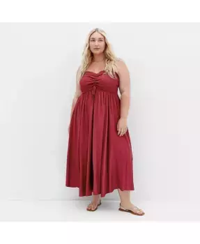 Платье макси Plus Size Maui CITY CHIC, красный