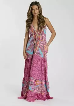 Платье макси PRINT HALTER South Beach, розовый