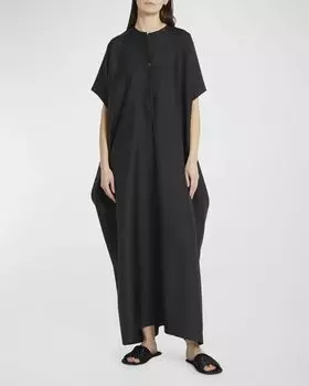 Платье макси прямого кроя с короткими рукавами Saule THE ROW, цвет Black