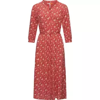 Платье макси Ragwear "Meve", легкое платье с длинными рукавами и цветочным узором, малиновый