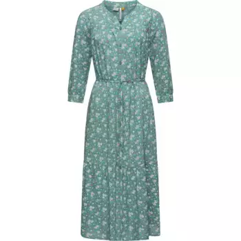 Платье макси Ragwear "Meve", легкое платье с длинными рукавами и цветочным узором, цвет Ocean