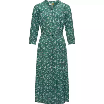 Платье макси Ragwear "Meve", легкое платье с длинными рукавами и цветочным узором, зеленый