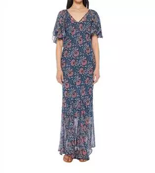 Платье макси Ramya в винтажном цвете индиго natalie martin