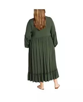 Платье макси размера плюс Алена CITY CHIC, коричневый/бежевый